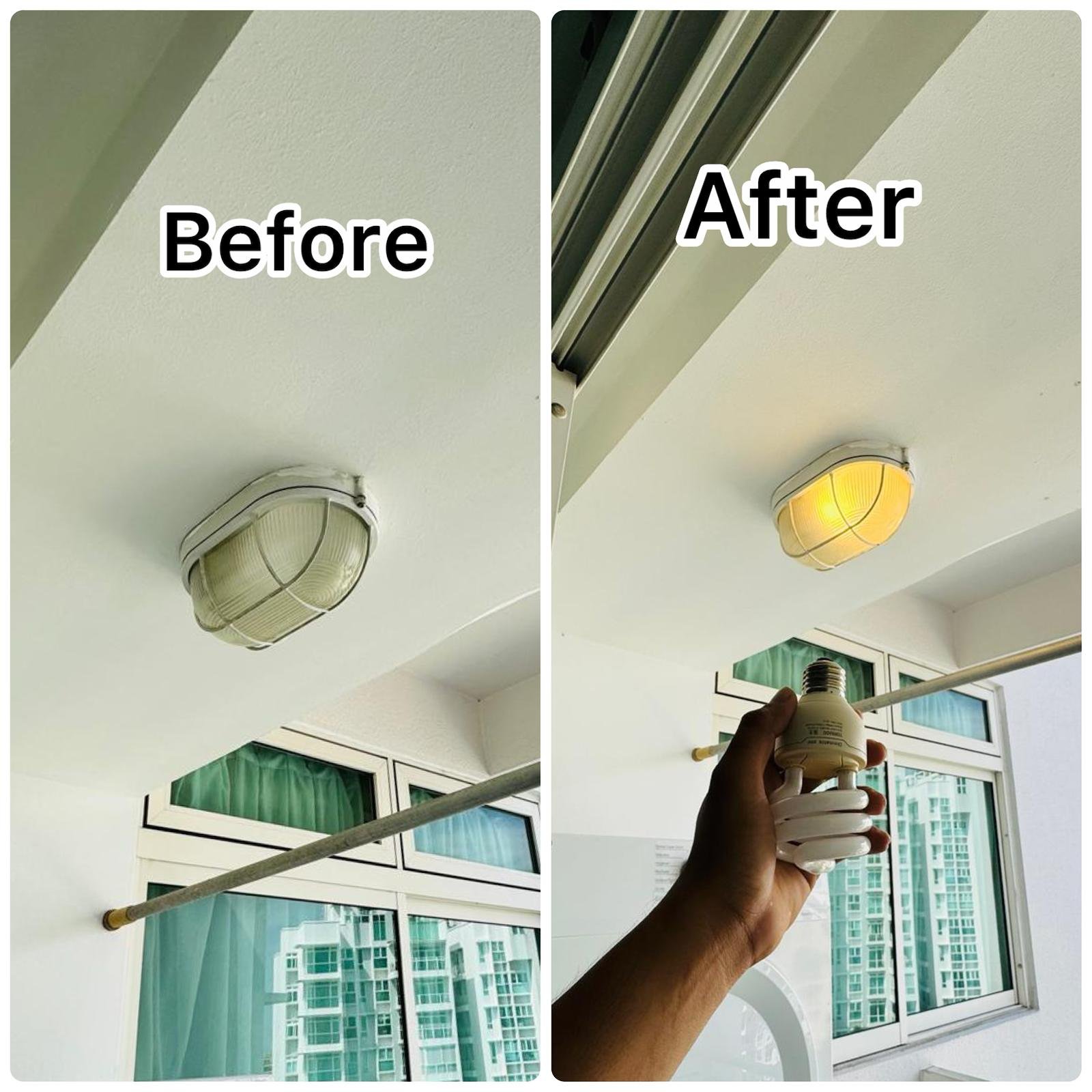 Ceiling Light Bulb Replacement Service in Singapore